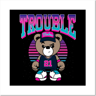 cute teddy bear troublemaker tee Posters and Art